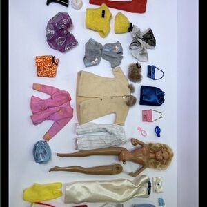 Vintage Bundle Lot Of Barbie Doll Clothes Accessories 1960s Retro Mod Golden
